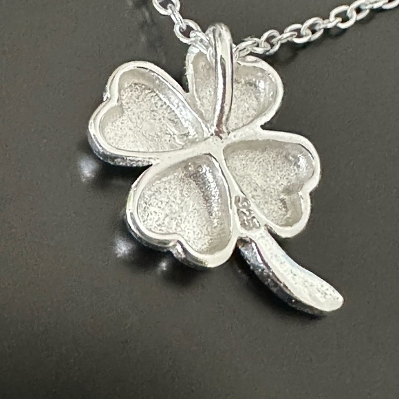 Sterling Silver Four Leaf Clover Necklace - Picture 7 of 12